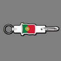 4mm Clip & Key Ring W/ Full Color Flag of Portugal Key Tag